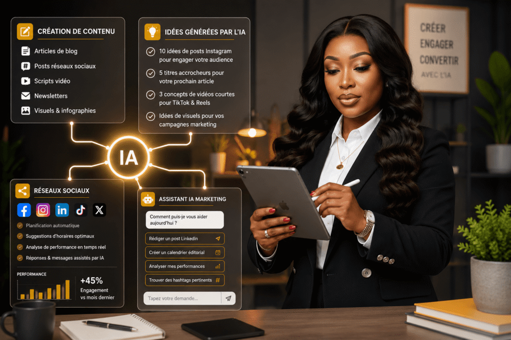 marketing création de contenu et réseaux sociaux assistés par ia contrast digital xeb